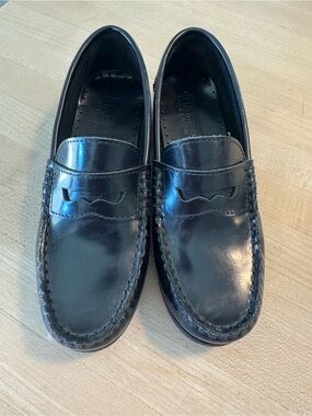 Kids Navy Leather Penny Loafers - Dress Shoe (34 EU / 2.5 US)